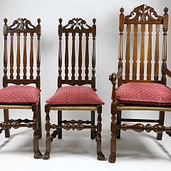 Set of 6 Wallace Nutting Bannister Back Dining Chairs