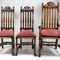 Set of 6 Wallace Nutting Bannister Back Dining Chairs