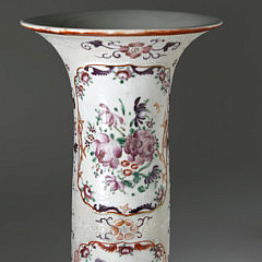 Chinese Export Porcelain Famille Rose Enameled Trumpet Vase