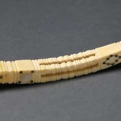 Whale Ivory, Abalone, Mother of Pearl and Silver Wire Inlaid Pie Crimper