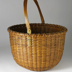 Rowland Folger Round Open Swing Handle Basket