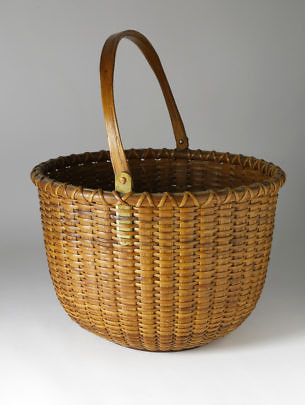 Rowland Folger Round Open Swing Handle Basket