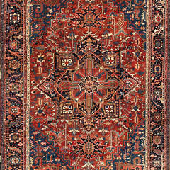 Persian Heriz Hand-Knotted Wool Oriental Rug, circa 1910. 9 ft. 3 in. x 12 ft. 3 in.