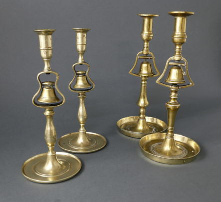 Two Pairs of English Tavern Candlesticks