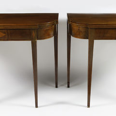Pair of American Hepplewhite Mahogany Diamond and Line Inlaid Card Tables