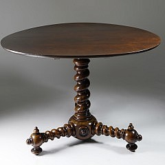 English Carved Rosewood Tilt Top Tea Table