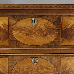 Satinwood and Rosewood Inlaid Mahogany Bow-fronted Chest of Drawers