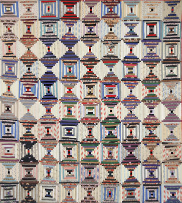 American Multi Fabric Log Cabin Quilt