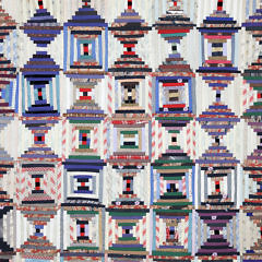 American Multi Fabric Log Cabin Quilt