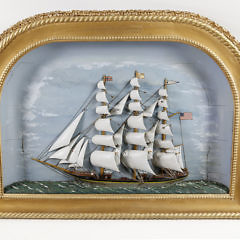 American Clipper Chip Diorama of a 3-Mast Ship