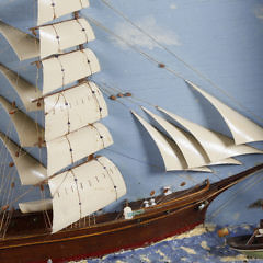 American Shadow Box of a 3-Masted Clipper Ship