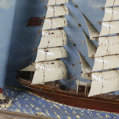 American Shadow Box of a 3-Masted Clipper Ship