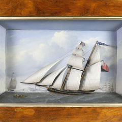 Fine Shadowbox Diorama of the English Yacht Thomas & Mathie