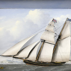 Fine Shadowbox Diorama of the English Yacht “Thomas & Mathie”