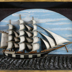 American Folk Art Ship Shadowbox Diorama