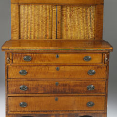 American Federal Tiger Maple and Cherrywood Writing Cabinet