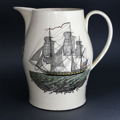 Liverpool Earthenware Jug with American Clipper Decoration