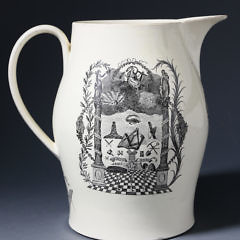 Liverpool Earthenware Jug with American Clipper Decoration