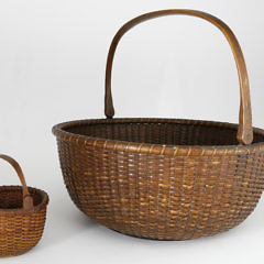 Miniature and Round Shallow Nantucket Baskets