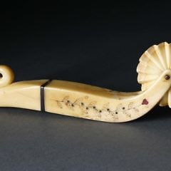 Whale Ivory Scrimshawed Serpent Pie Crimper