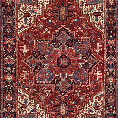 Persian Heriz Hand-Knotted Oriental Rug