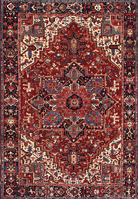 Persian Heriz Hand-Knotted Oriental Rug