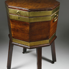 George III Brass-Mounted Mahogany Octagonal Cellarette