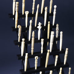 Fine Group of 30 Whaler Carved Whalebone Bodkins