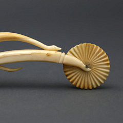 Whaler Carved Whale Ivory Pie Crimper