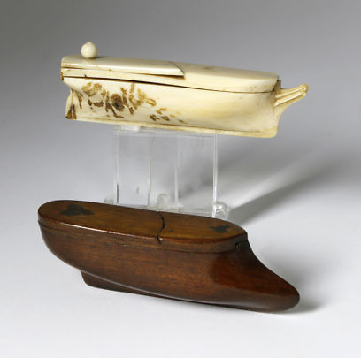 Two Whaler Made Puzzle Snuff Boxes
