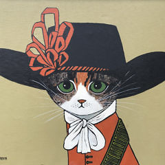 Maggie Meredith Oil on Canvas “Green Eyed Cat”