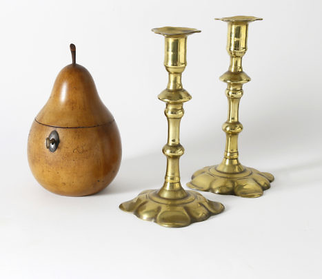 Pear Tea Caddy and George Grove Candlesticks