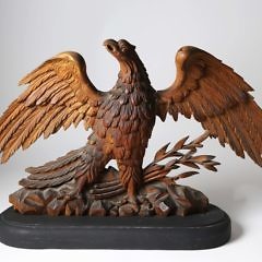 Fine American Carved Over the Door Eagle Sculpture