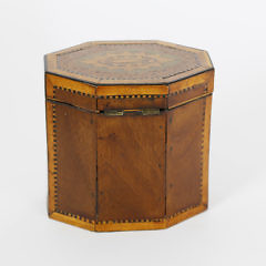 English Regency Inlaid Octagonal Single Compartment Tea Caddy