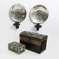 Pair of Sconces and Two Storage Boxes