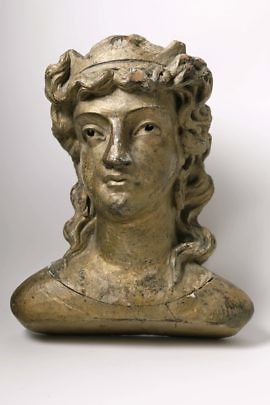 Carved American Maritime Bust of a Woman