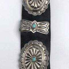 Large Navajo Sterling Silver & Turquoise Concho Belt