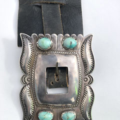 Large Navajo Sterling Silver & Turquoise Concho Belt