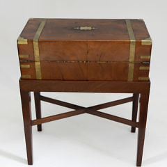 English Regency Mahogany Brass Bound Folding Lap Desk