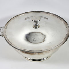 Group Of Five Christofle, Ercuis and Blanc French Silver Plate Covered Nautical Decorated Tureens