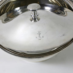 Group Of Five Christofle, Ercuis and Blanc French Silver Plate Covered Nautical Decorated Tureens