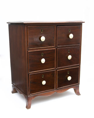 Massachusetts Mahogany and Whale Ivory Spice Chest