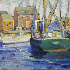 Anne Ramsdell Congdon Oil on Artist Board “Commercial Wharf, Nantucket”