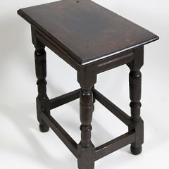 English William and Mary Oak and Elm Joint Stool