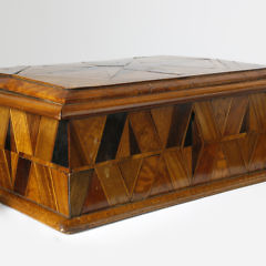 Whaler Made Star Inlaid Wood Specimen Box, circa 1860