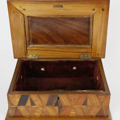 Whaler Made Star Inlaid Wood Specimen Box, circa 1860