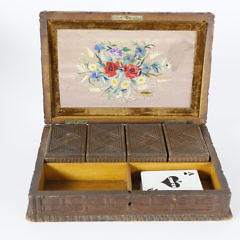 Folk Art Carved Game Box