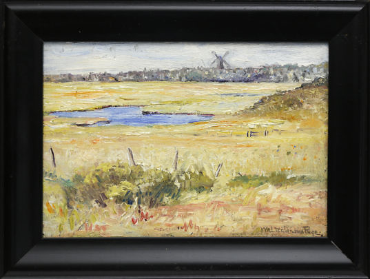 Walter Gilman Page (American 1862-1934) Oil on Artist board “Across the Marsh, Nantucket”