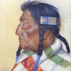 Daniel Cody Muller Pastel Portrait of a Plains Indian Elder