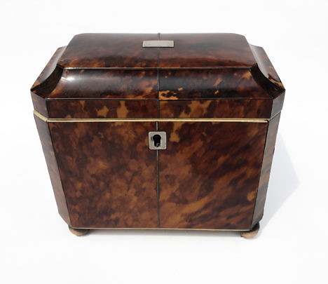 293-3771 Double Compartment Tea Caddy with Canted Corners